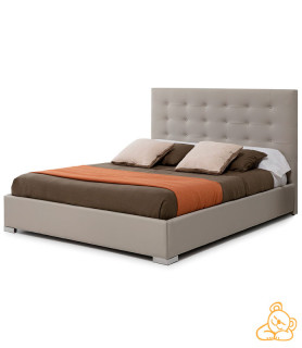Cama tapizada en tela en promoción