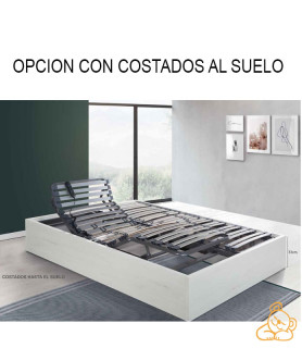 Cama articulada con costados de madera al suelo. ¡Consúltanos!