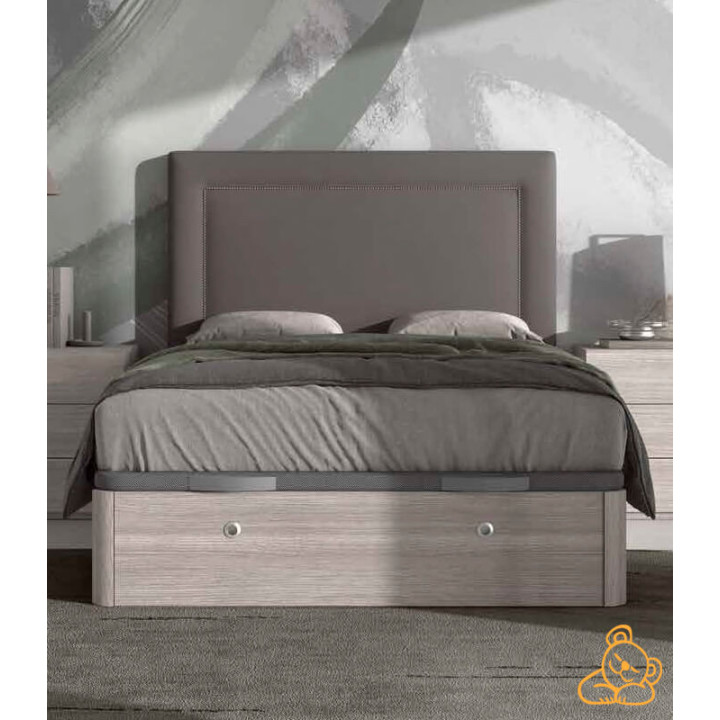 Canapé abatible de madera con zapatero frontal