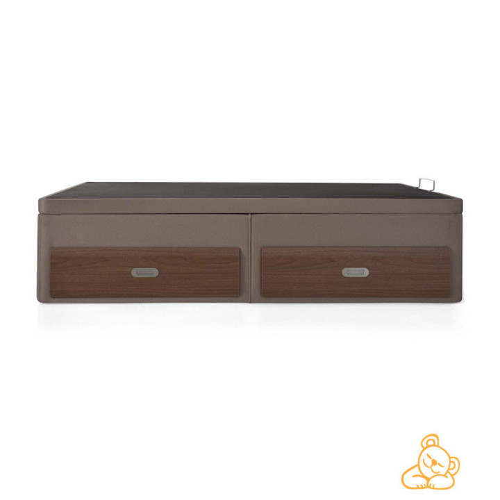 Canapé tapizado con cajones de madera