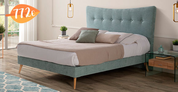 Promoción de la cama tapizada Malmo de LD Camas en Milcolchones