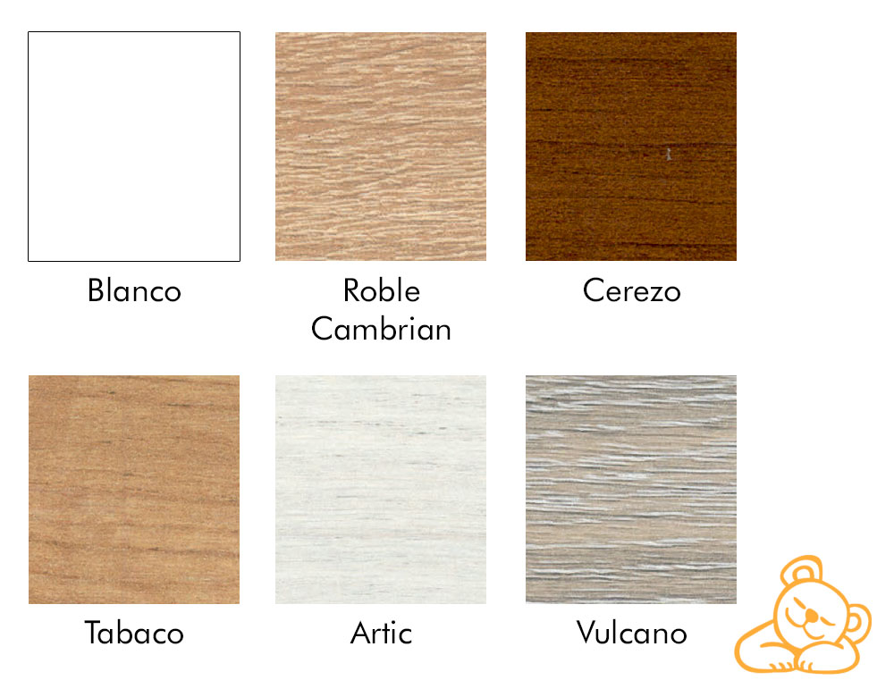 Colores disponibles canapé de cajones de madera Pinto