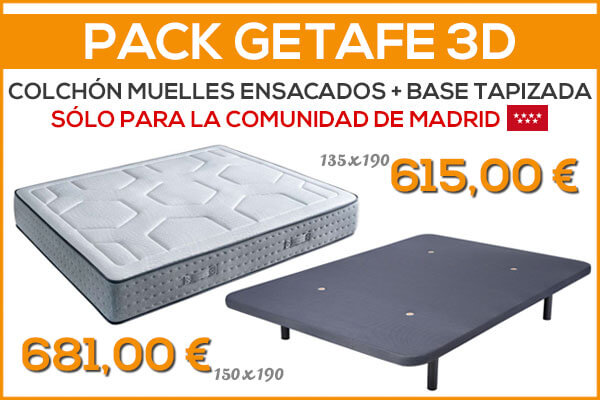 Compra tu colchón de muelles ensacados y base tapizada al  mejor precio