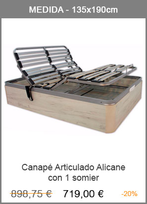Liquidación del canapé articulado con 1 somier Alicante en Milcolchones