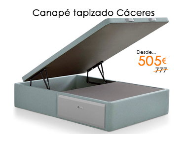 Canapé abatible tapizado con cajones laterales modelo Cáceres con un 35% de descuento en Milcolchones, tu tienda de colchones en Madrid