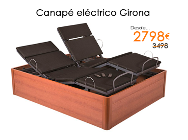 Canapé articulado eléctrico modelo Girona con un 20% de descuento en Milcolchones, tu tienda de colchones en Madrid