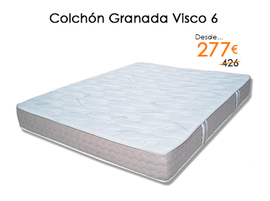 Rebajas del 35% en el colchón barato Granada Visco 6 en Milcolchones, tu tienda de Colchones en Móstoles y Madrid