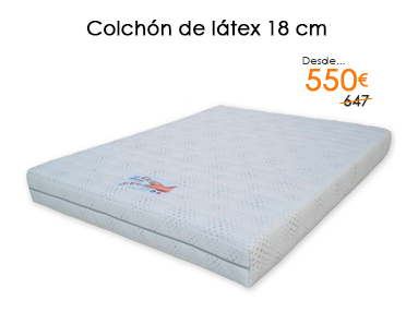 Colchón de látex natural con 18 cm con un descuento del 15% en Muebles Madrid, tu tienda de Muebles en Valencia y Madrid