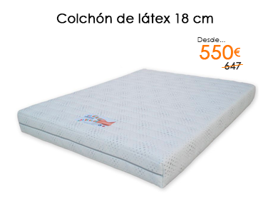 Colchón de látex natural con 18 cm con un descuento del 15% en Milcolchones, tu tienda de Colchones en Móstoles y Madrid