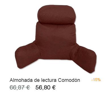 Oferta de la almohada de lectura modelo Comodón en tu Tienda de almohadas en Móstoles