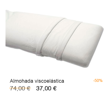 Almohada viscoelástica en promoción en Milcolchones