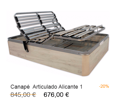 Canapé articulado eléctrico con 1 somier modelo Alicante en oferta en tu tienda de colchones en Madrid