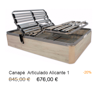 Canapé articulado eléctrico con 1 somier modelo Alicante en oferta en tu tienda de almohadas en Madrid