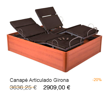 Canapé articutlado eléctrico modelo Girona en oferta en tu tienda de colchones en Madrid