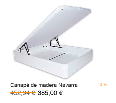 Canapé abatible de madera modelo Navarra con un 15% de descuento en Milcolchones, tu Tienda de almohadas en Móstoles (Madrid)